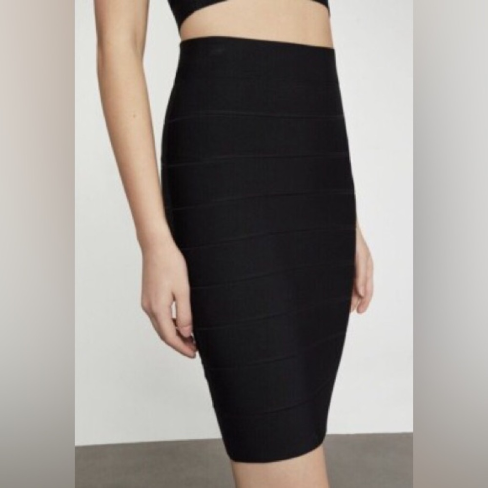 BCBGMaxAzria Black Bandage Pencil Bodycon Skirt